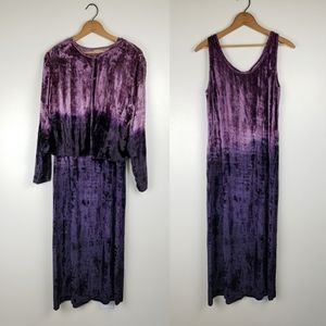 *Vintage* 90's velvet midi dress and jacket set